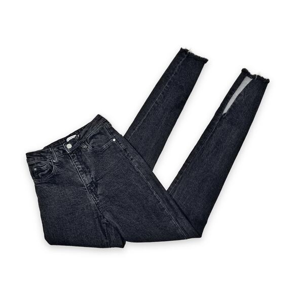 WeWoreWhat High-Waisted Slit Hem Skinny Jeans size 25 Washed Black - Picture 8 of 16